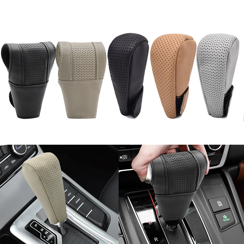 Auto Gearbox Shift Knob Cover Collars Case Cap Lether Car Gear Lever Protector ручка переключения кпп Accessories Interior |