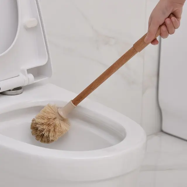 Household Wooden Long Handle Toilet Brush Home Hotel Kitchen Bathroom Multifunctional Detachable Closetool Cleaning Tool 1