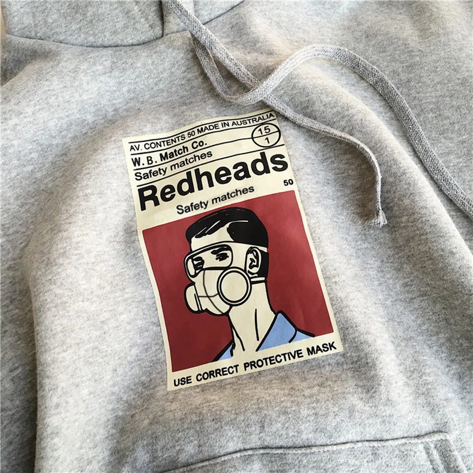 Женский осенне-зимний Hoddie свободная с печатью Hoddies Фиолетовый Тонкий пуловер Толстовка для девочек черный серый капюшон