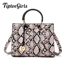 Tiptoegirls зимние женские сумки новые змеиные ретро модные сумки Повседневная круглая ручка женская сумка на плечо вечерние сумки