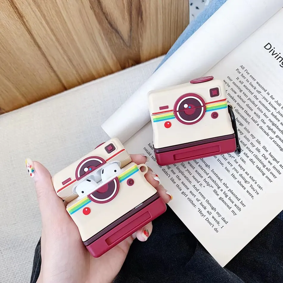 

Camera Bear Earphone Case for AirPods 2 Case Cute Silicone Cartoon Animal Cover for Apple Air Pods Case 1 Protector Accessories
