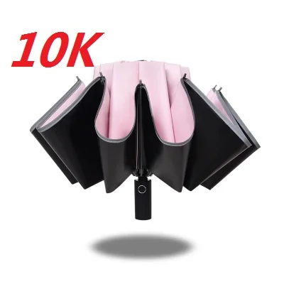 8/10K Для мужчин складной обратный зонтик Для женщин Дорожные зонты от солнца Черный ветрозащитный автоматический Бизнес автомобиля Рождество Gif