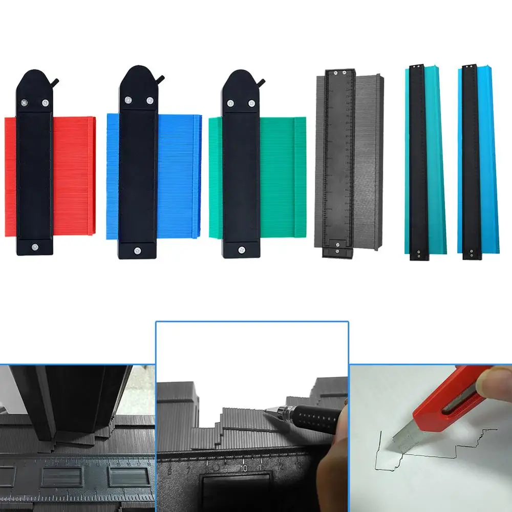 5/6/10 inch Contour Profile Gauge Tiling Laminate Tiles Edge Shaping Wood Measure Ruler ABS Contour