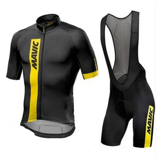 Бежевый Mavic велосипедная майка Pro Team с коротким рукавом, комплект велосипедной одежды, Ropa Ciclismo, одежда для велоспорта, спортивный костюм 9D Pad - Цвет: Бежевый