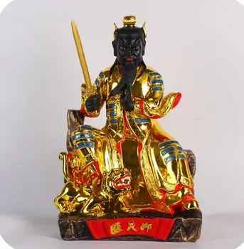 

Copper Satue Zhang Tianshi's 16 inch gold-plated household worship exorcism resin Zhang Daoling Buddha