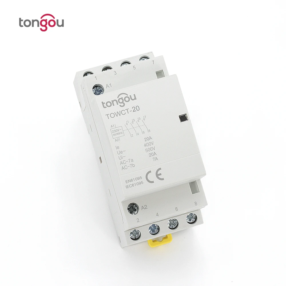 

4P 400V 16A 20A 25A Din Rail Household AC Modular contactor for Household Home Hotel Resturant 4NO