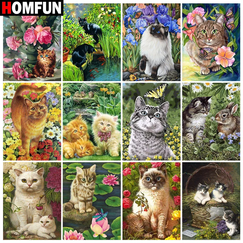 Алмазная живопись HOMFUN картина с квадратными/круглыми стразами Цветочный пейзаж