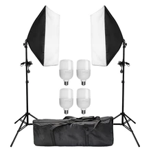2pcs 50x70CM Photography Softbox Lighting Kit 4PCS 25W LED Bulb Professional Continuous Light System Softbox For Photo Studio photo studio 8 led 20w softbox kit photographic lighting kit camera