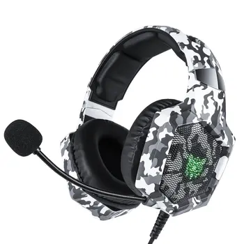

ONIKUMA Computer Stereo Gaming Headset Camouflage Headset Gaming Headset Cool LED Light with Microphone