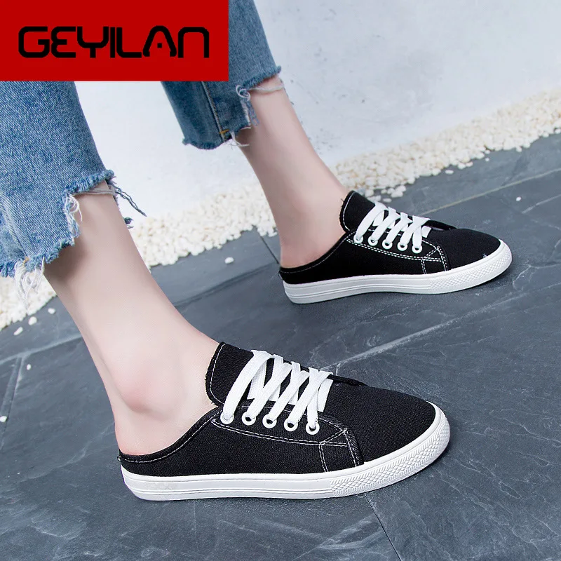 

Women's Vulcanize Shoes Summer New Fashion Women Slippers Canvas Shoes Casual Flats Solid Color Women's Casual Fashion Sneakers
