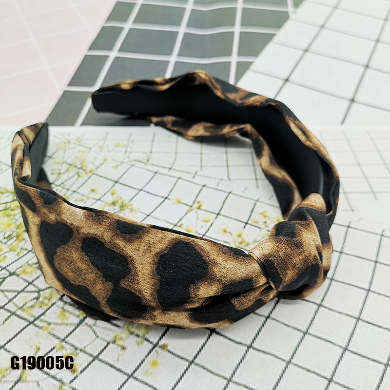 20pcs/lot zebra print animal print knot headband pink leopard fashion girls new year gift hairband bows for women accessories
