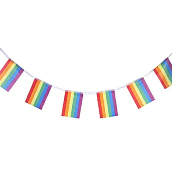 

20pcs Rainbow Flag Strings Colorful Rainbow Peace Flags Banner Pride Flag Lesbian Gay Right Parade Hanging Bunting