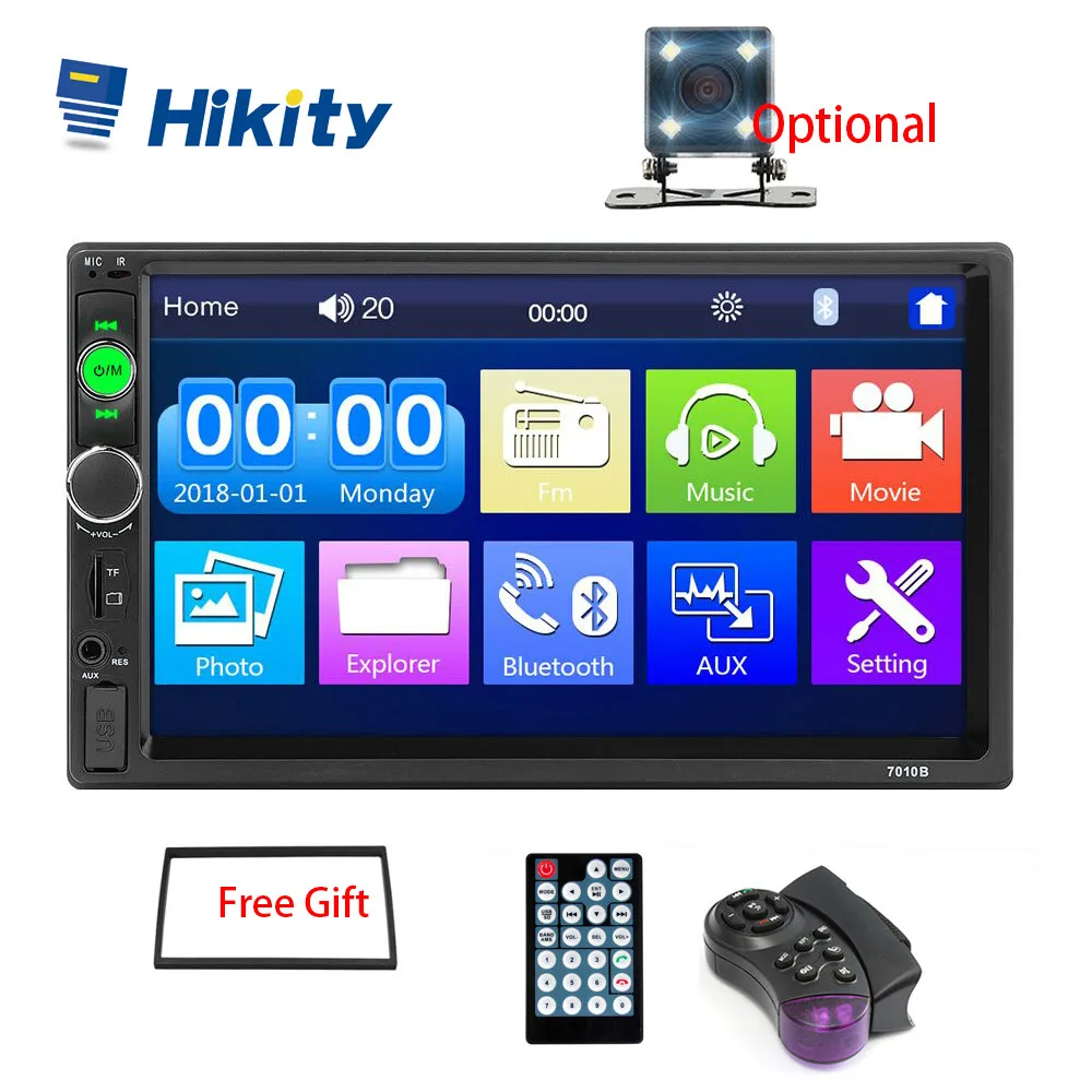 Автомагнитола Hikity с дисплеем 7 дюймов автомобильный мультимедийный плеер 2 Din