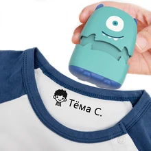 Tampon à nom de bébé personnalisé, cadeau pour enfants, sceaux de vêtements pour élèves, difficile à décolorer, sécurité, mignon, monstre, jouet de noël
