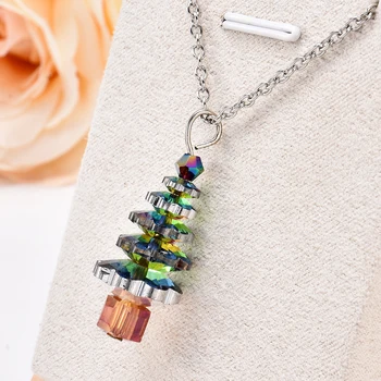 

2019 New Fashion Gold Sliver Creative Christmas Tree Pendant Necklace Women Girls Cute Fashion Jewelry Gifts