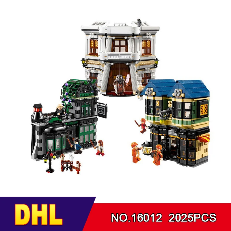DHL 16012 2025 шт. волшебное слово Diagon аллея Набор Обучающие строительные блоки кирпичи модель игрушки подарок 10217