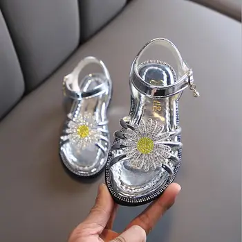 

Girls Summer Sandals Baby Girl Toddler Kids Sandals With Flowers Sweet Princess Soft Children's Beach Sandal Size 26-36