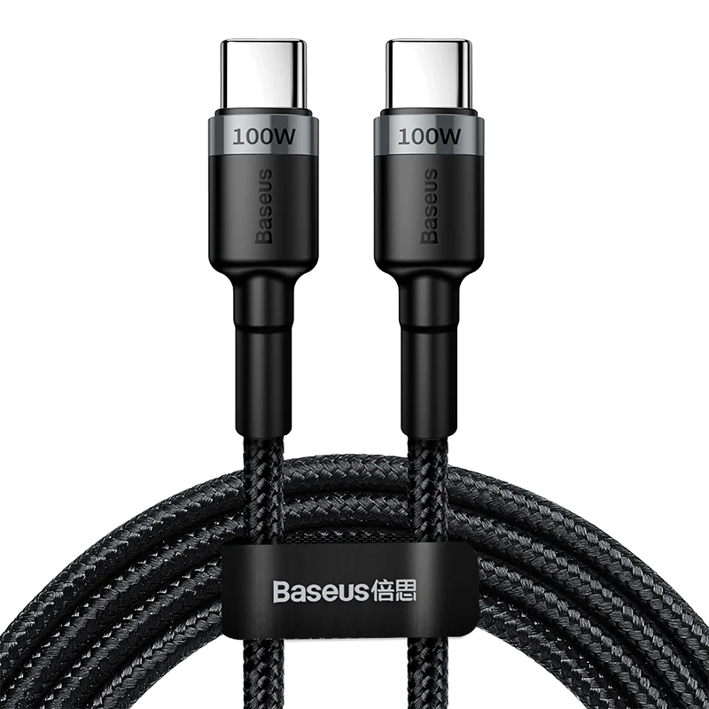 Baseus 100 Вт USB C к usb type-C кабель для huawei mate 30 QC 3,0 Быстрая зарядка кабель для передачи данных для Macbook samsung S10 Plus USB C кабель - Цвет: Gray Black