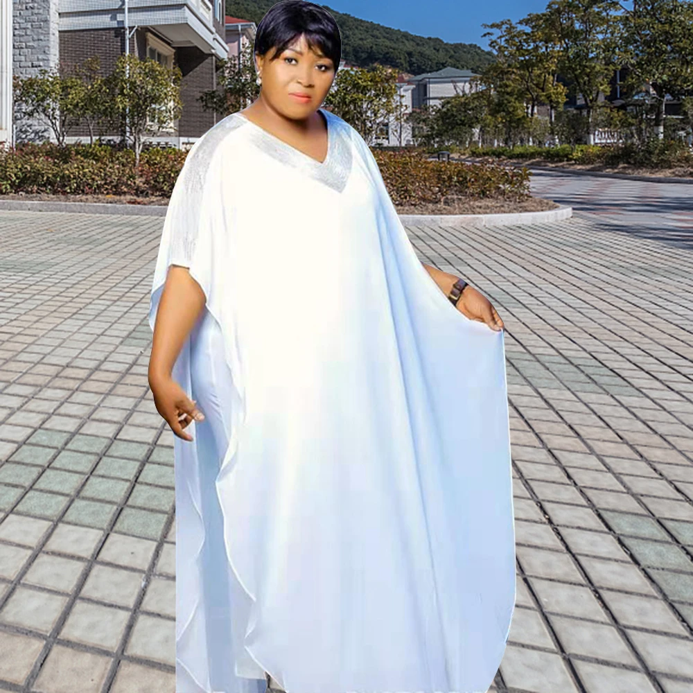 Женское платье-макси с V-образным вырезом и рукавом летучая мышь | Тематическая