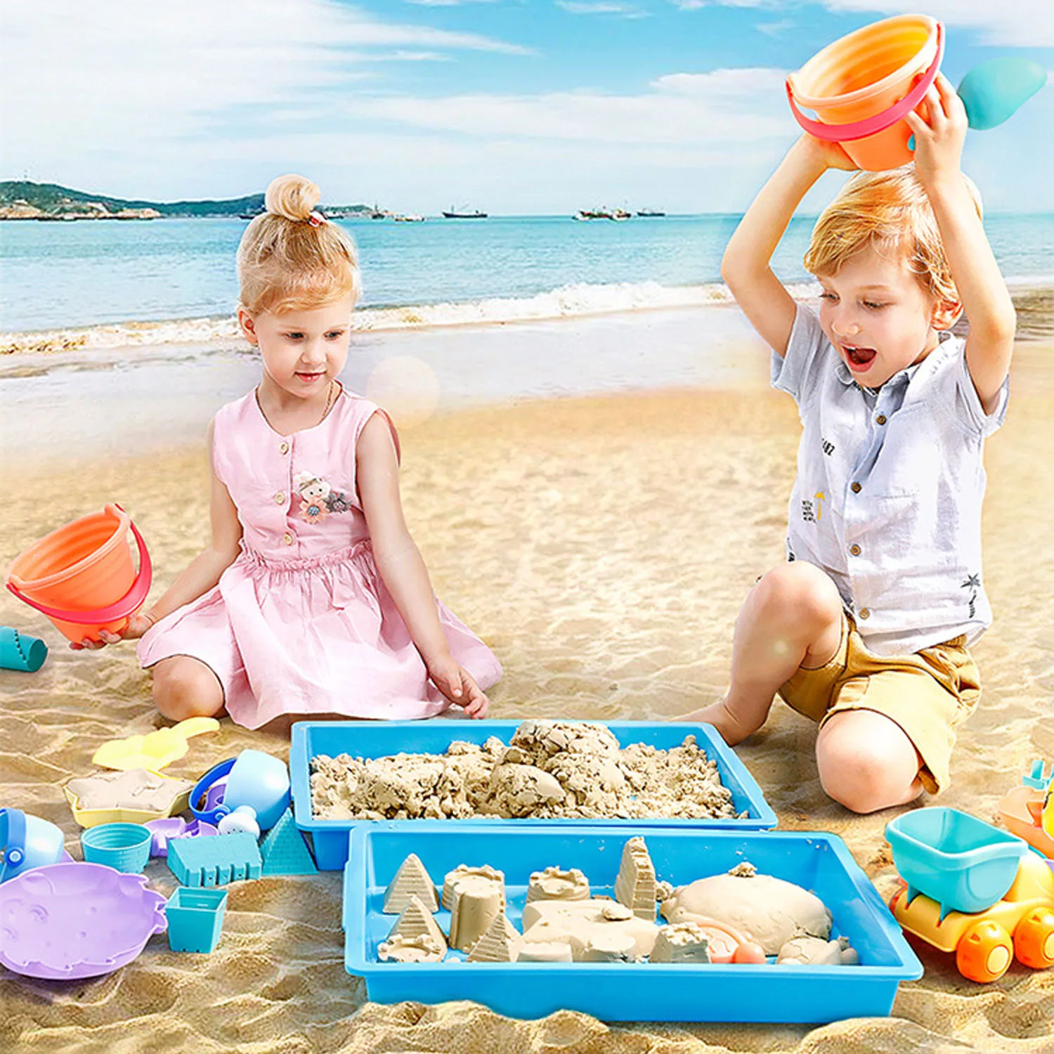 incredible  14pcs Funny Kids Beach Sand Game Toys Set Shovel Rake Bucket Castle Molds Children Kid Outdoor Beac