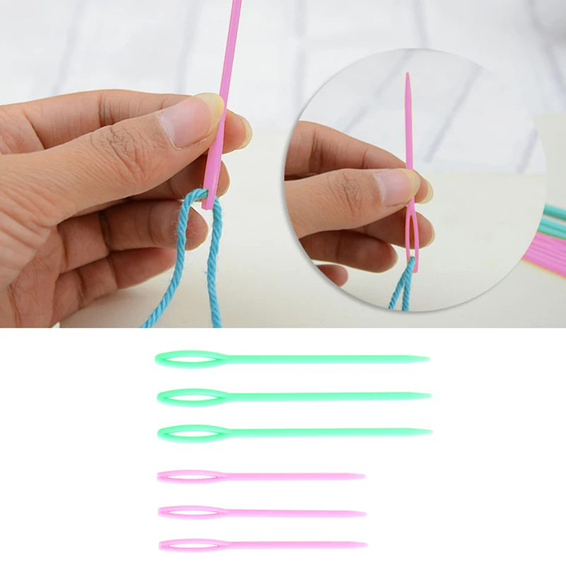 Sewing Needles Crochet Needles Sewing Knitting Tools 6Pcs Plastic Sewing Needles Binca Crochet Knitting Cross Stitch Needles 7/9cm
