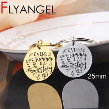 

FLYANGEL Fashion keychain Holiday Keyring Engraved Every Summer Has A Story Car Key Tag Together Best Friend Take A Holiday Gift