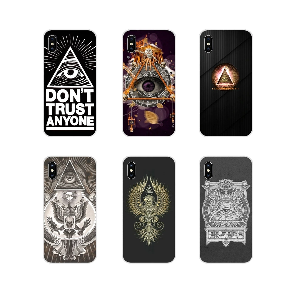 

pyramid eye symbol illuminati Silicone Phone Skin Case For Apple iPhone X XR XS MAX 4 4S 5 5S 5C SE 6 6S 7 8 Plus ipod touch 5 6