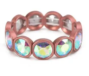 big rose gold Богемный эмаль Эластичный Браслет-манжет полированное стекло плитка браслет из бисера живопись Большой Эластичный браслет со стразами браслет для женщин - Окраска металла: big rose gold