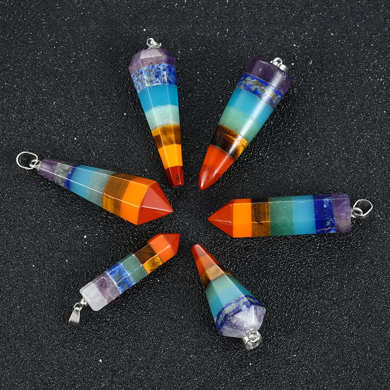 Orgonite Chakela Rainbow Seven Chakra Reiki Healing Energy Stone Meditation Chakra Pendulum Pendant