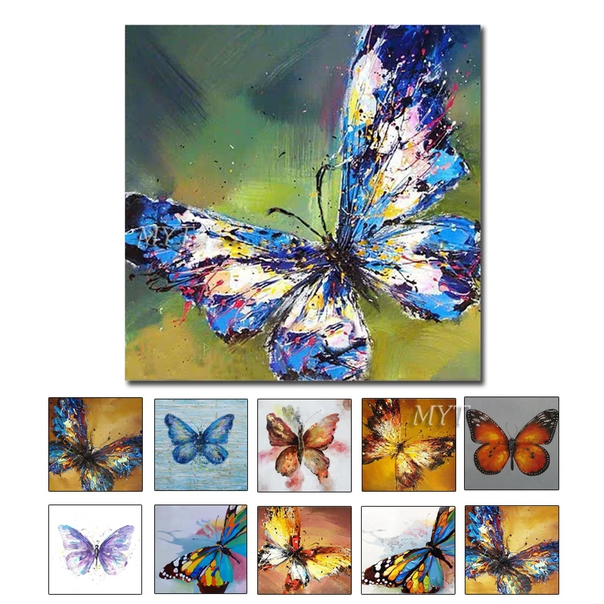 

Free Shipping 100% Hand-painted New Hot Sale Oil Painting On Canvas Butterfly Wall Art Home Decor Art