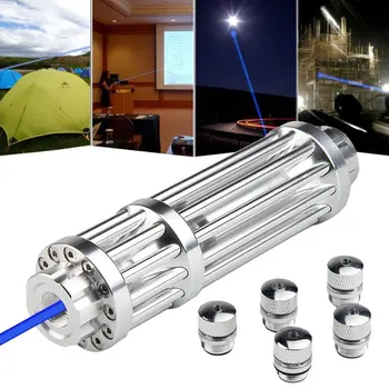 

High Power 5000m Blue Laser Pointers 1500nm Lazer Flashlight Burning Match/Burn light cigar/candle/black Hunting wuthout battery
