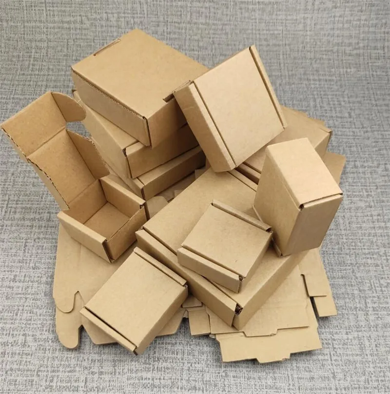 Различные размеры картонная упаковка подарочные коробки, DIY конфеты/Свадебные/вечерние/Ремесла/Подарки/коробки для хранения конфет, маленькая коричневая Гофрированная коробка