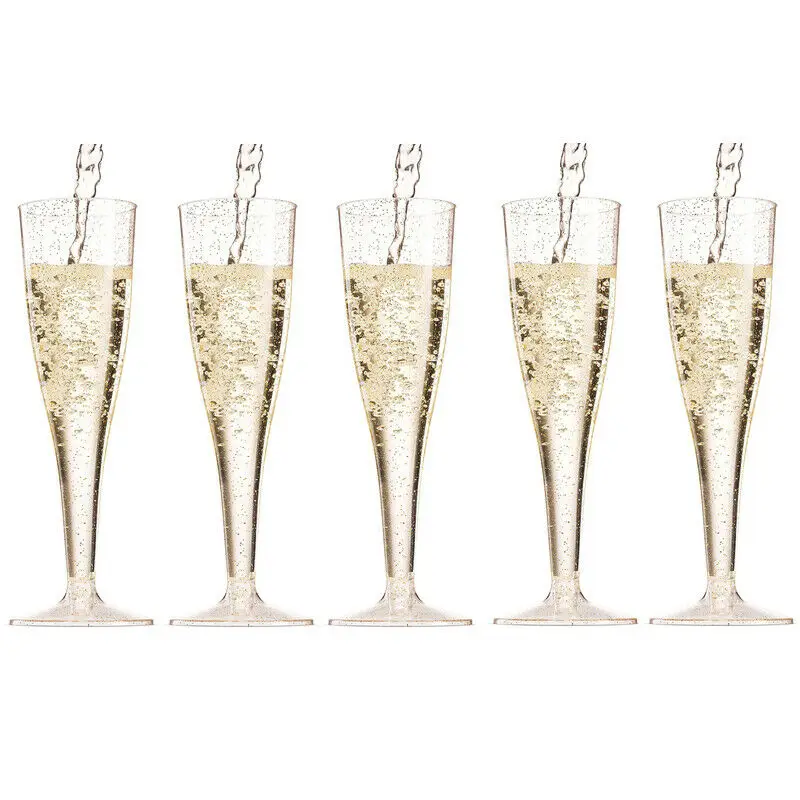 Oude man Reizende handelaar Taille 5 x Plastic Champagne Prosecco Fluiten Glazen 175ml Een Stuk Fluit Glas  Wijn Glas Party Bruiloft Fluit Beker Cocktail cup - AliExpress