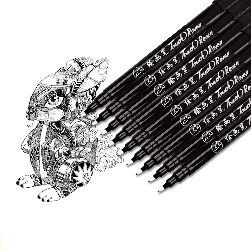 2pcs Waterproof Black Gel Ink Pen Drawing Painting Hook Line Pen Glass Cd Marker Anime Comic Art School Office Supply Stationery Paint Markers Aliexpress