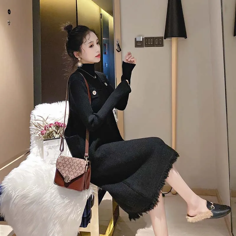 

Autumn And Winter New Style Dress Outfit Women's 2019 New Style Sweater Dress Vest Early Autumn Western Style Trendy Two-Piece S