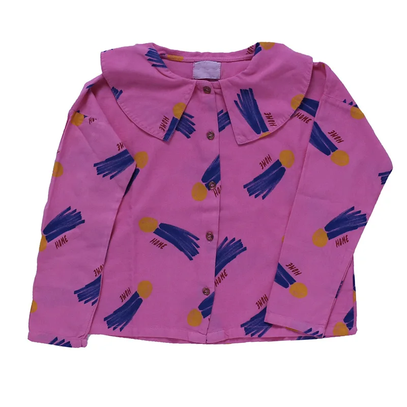 girls blouses A Предпродажа, осень, блузки с длинными рукавами и принтом для маленьких девочек, хлопковые детские юбки для девочек, юбка, Повседневные детские топы, детская одежда - Цвет: girls blouses A
