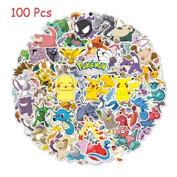 Pegatinas impermeables de Pikachu para equipaje, Skateboard, teléfono, portátil, motocicleta, guitarra, 10/50/100 piezas