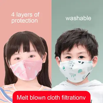 

Cartoon Cotton Elastic Rope Dust-proof Breathable Windproof Kids Mouth Face Mask маски для лица защитные fast shipments