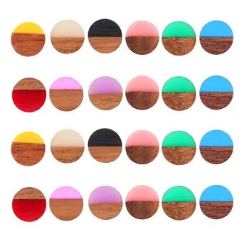 

50Pcs Earring Pendant Chic Nice Safe Fine Resin Wooden Craft Round Slice DIY Charm Gift
