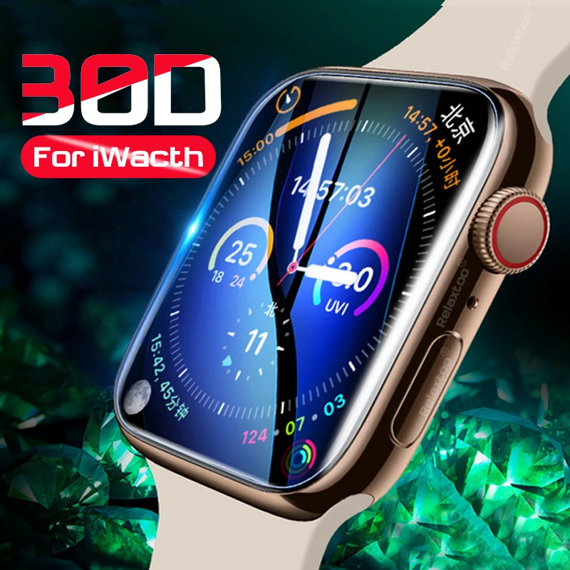 

30D Full Cover Tempered Glass On The For iwatch 1 2 3 4 Screen Protective Glass For apple watch 38 40 42 44 mm Protector Film