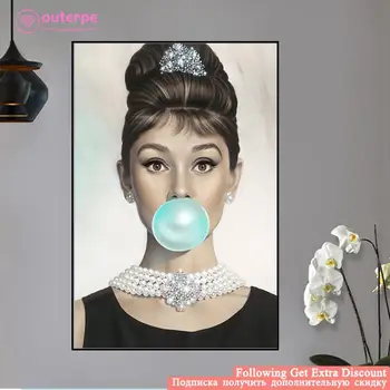 

Hollywood Actor Audrey Hepburn 5D DIY Diamond Painting Embroidery Rhinestones Full Drill Diamond Cross Stitch Mosaic Home Decor
