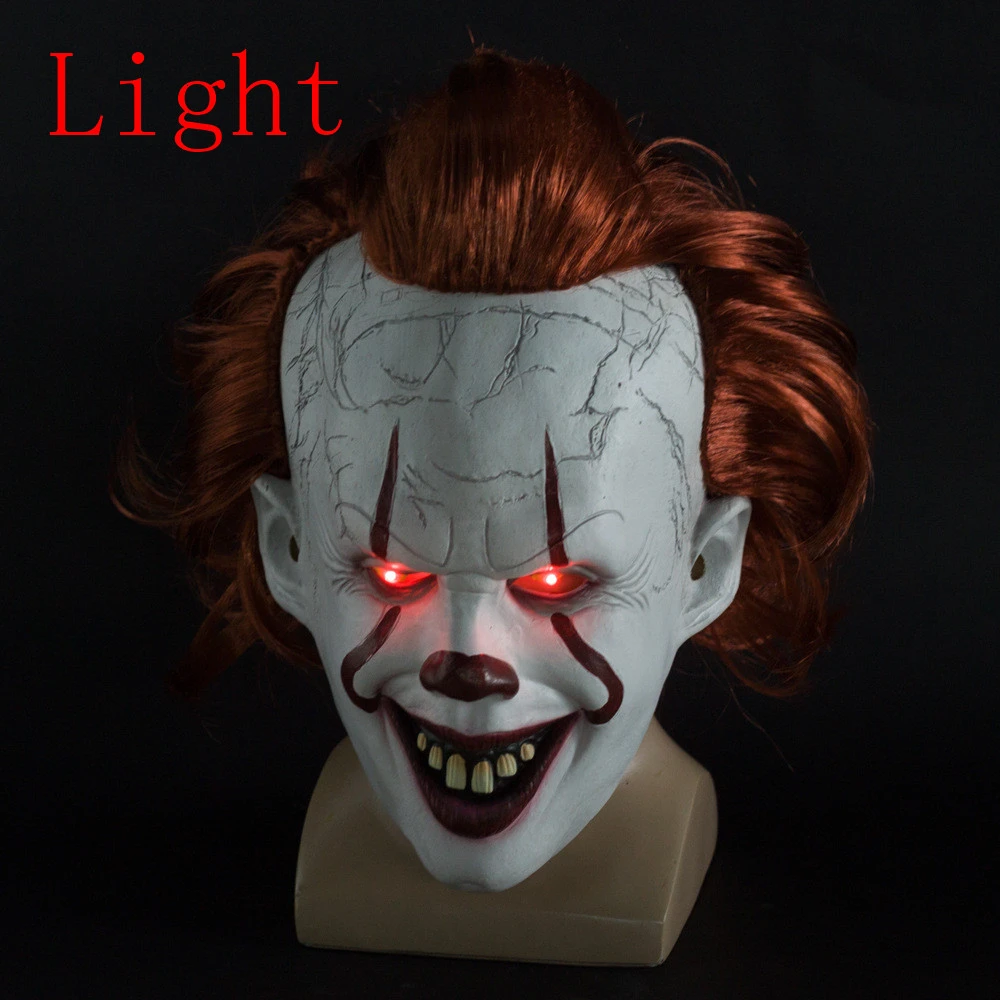 Movie It: Chapter Two Pennywise Косплей Костюм Люминесцентная Маска Клоун Костюмы на Хэллоуин для взрослых детей с маской