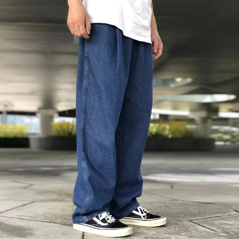 Demin Pants for Women Loose Casual Denim Wide Leg Pants Womens Straight Leg Pant Y2k Street Retro Wash Solid Color 2021 Womens straight jeans Jeans