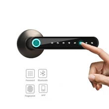 Zdalny zamek elektroniczny zamek do drzwi z czytnikiem linii papilarnych inteligentny uchwyt hasła Bluetooth blokada APP odblokuj dostęp bezkluczykowy praca z iOS/Android
