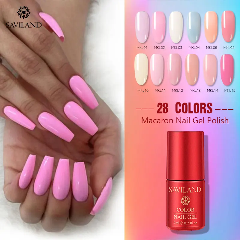 

SAVILAND 28 Candy Color Macaron Lucky Lacquer Nail Glue Long Lasting Lucky Lacquer Colorful Gel Nail Polish Semi Permanent Nails