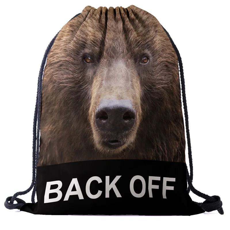 

Zohra Cross Border Amazon Hot Selling Customizable Drawstring Bag 3D Digital Printing Animal Drawstring Bag Storage Drawstring B