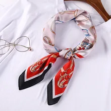 

Square Satin Silk Scarf Women Designer Scarves Hijab Neck Head Scarf Shawls and Wraps Hair Skinny Tie Bandana Poncho Foulard