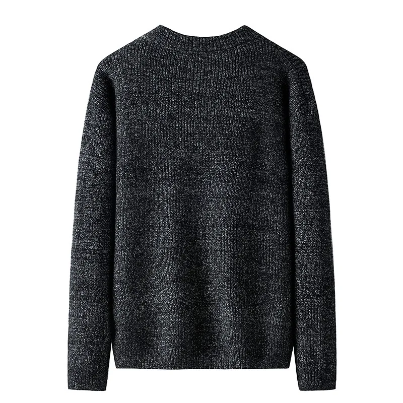 Новинка, модный брендовый мужской свитер с o-образным вырезом, Приталенный джемпер, вязаный однотонный цвет, осенняя повседневная мужская одежда в Корейском стиле