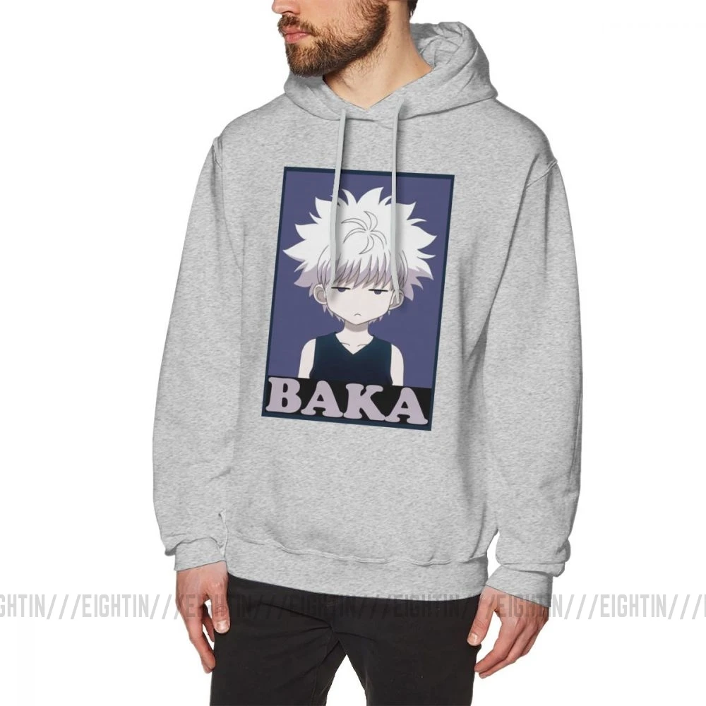 Охотник х ОХОТНИК Killua Zoldyck Baka Мужская толстовка забавные хлопковые Толстовки Новая Толстовка - Цвет: Серый