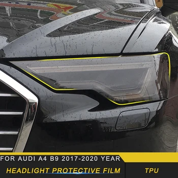 

Car Headlight Film Smoked Black Front Light Lamp Film Protector Cover Trim Sticker Exterior Accessories for Audi A4 B9 2017-2020